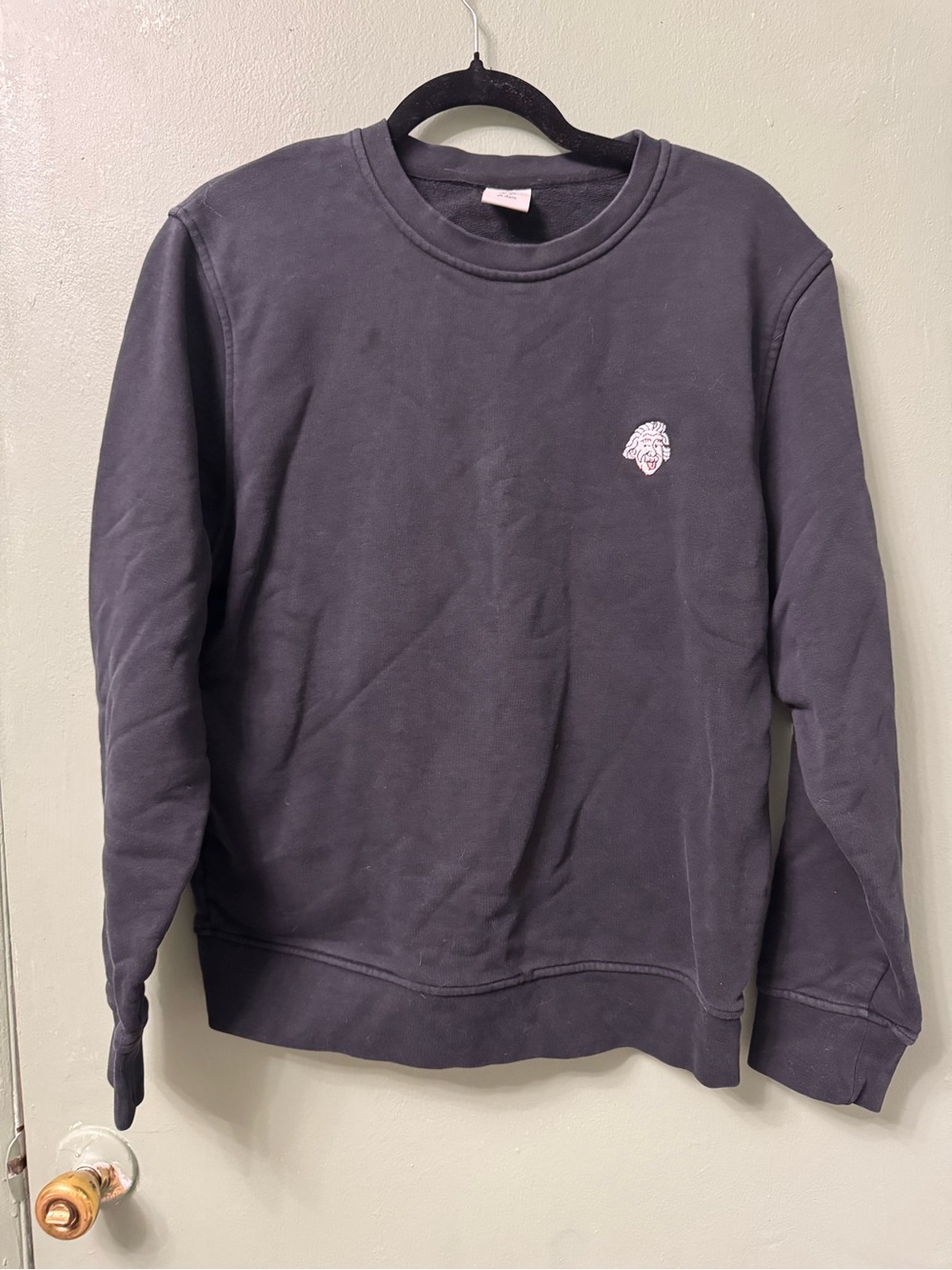 A-dam Einstein Black Scoop Neck Crew Sweater